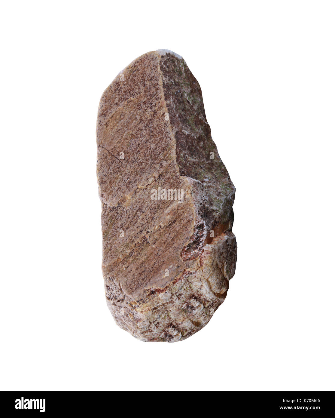 Brown stone isolated on white background and have clipping paths. Stock Photo