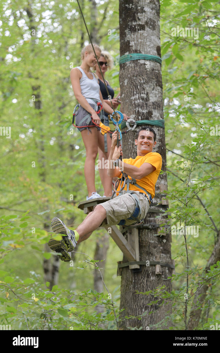 tree obstacle course Stock Photo Alamy