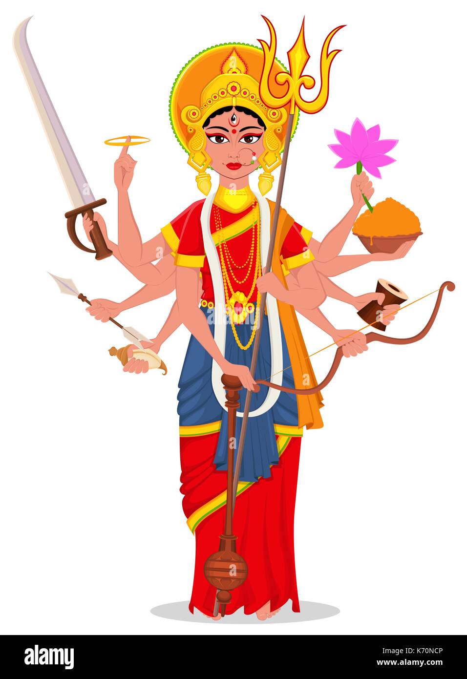 Happy Dussehra vector illustration. Maa Durga on white background for Hindu  Festival Stock Vector Image & Art - Alamy