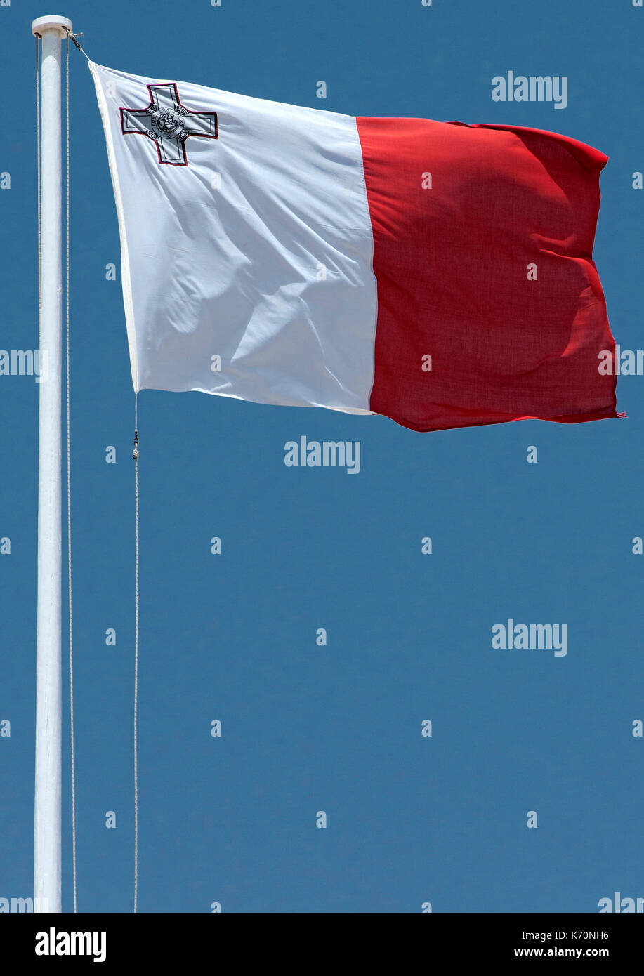 The flag of Malta. Stock Photo
