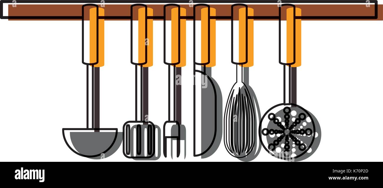 colorful ladles over background vector illustration icon Stock Vector