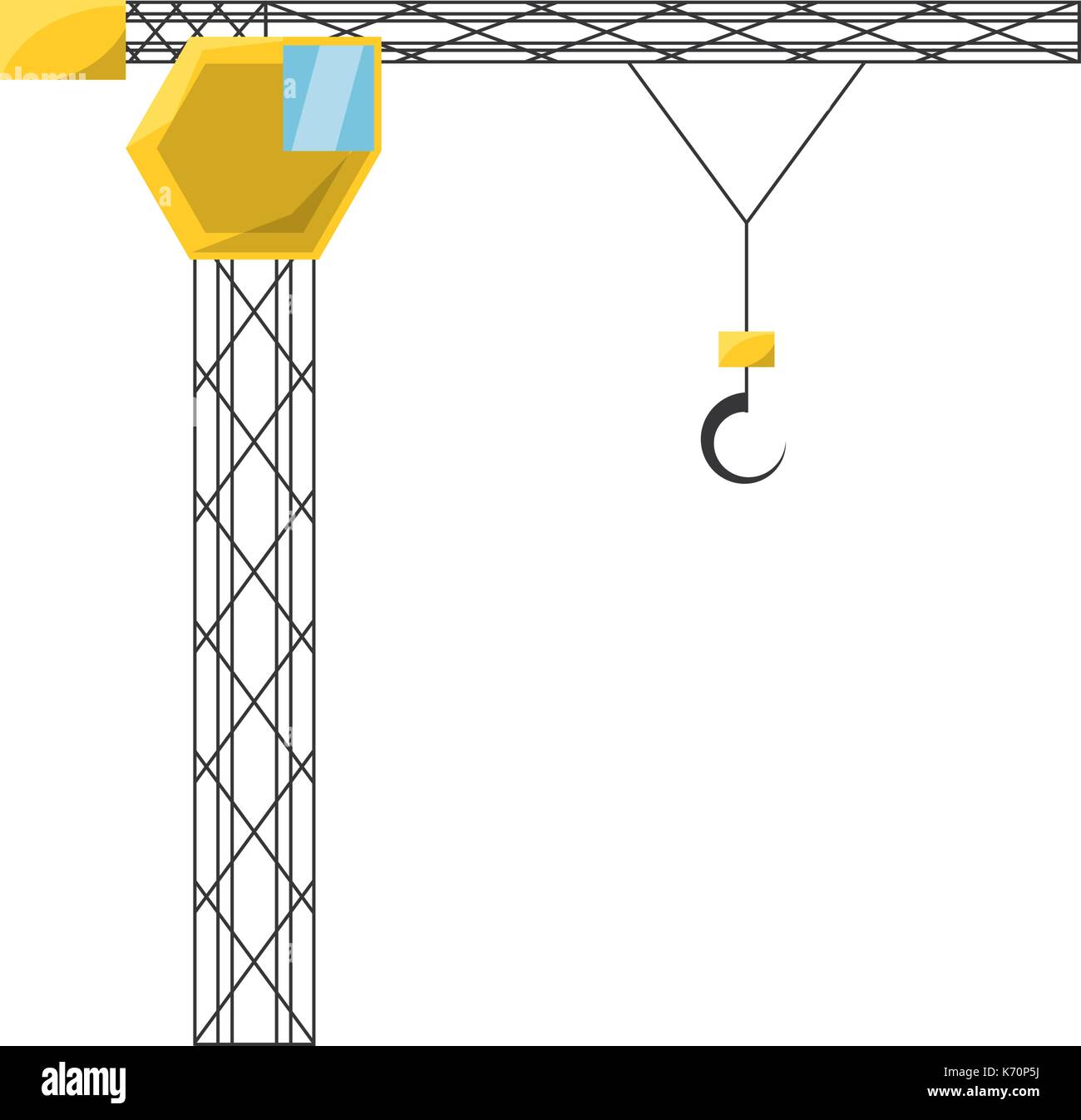 colorful tower crane over white background vector illustration Stock ...