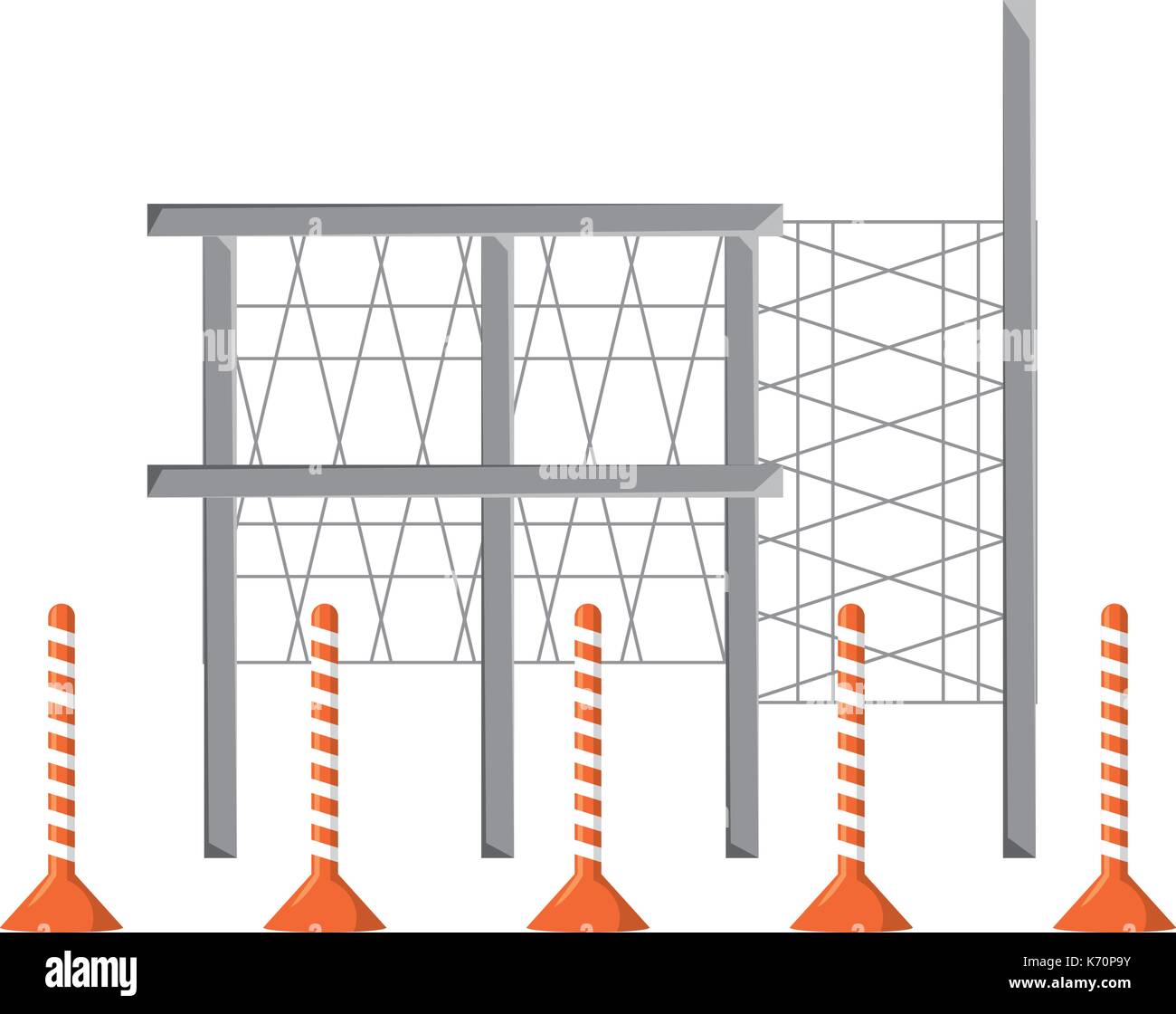 scaffold and trafic cone vector illustration Stock Vector Image & Art ...
