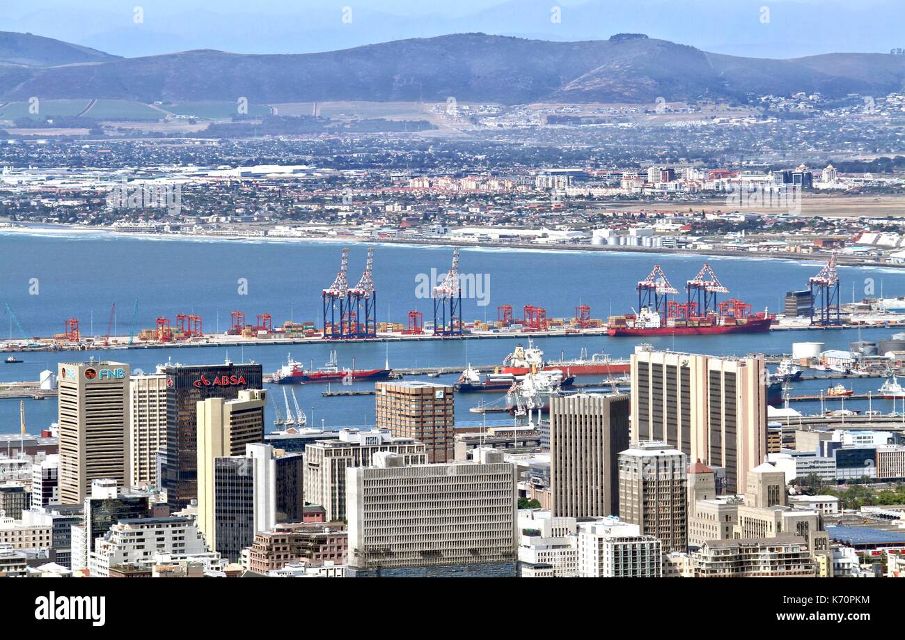 Cape Town CBD and Harbour Stock Photo