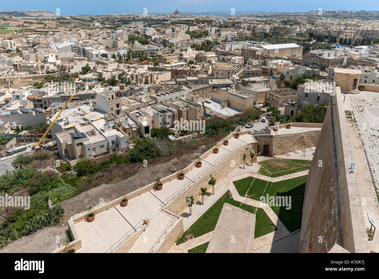 View from the citadel in the town of Victoria, the capital of Gozo island in Malta Stock Photo