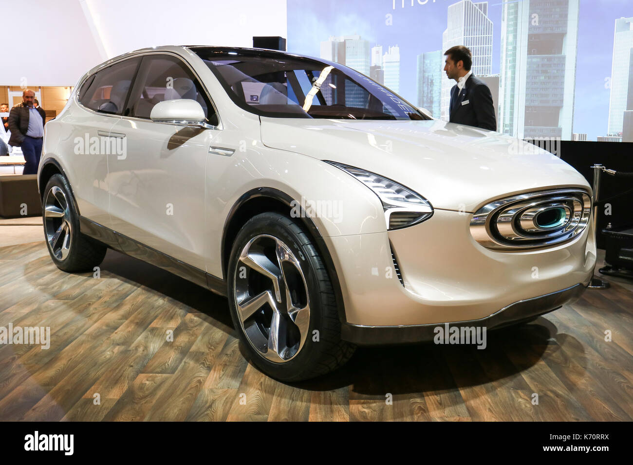 Frankfurt, Germany. 12th September, 2017. International Motor Show 2017 (IAA, Internationale Automobil-Ausstellung), Press Day: Thunder Power SUV (Hong Kong), electric car suv. Credit: Christian Lademann Stock Photo