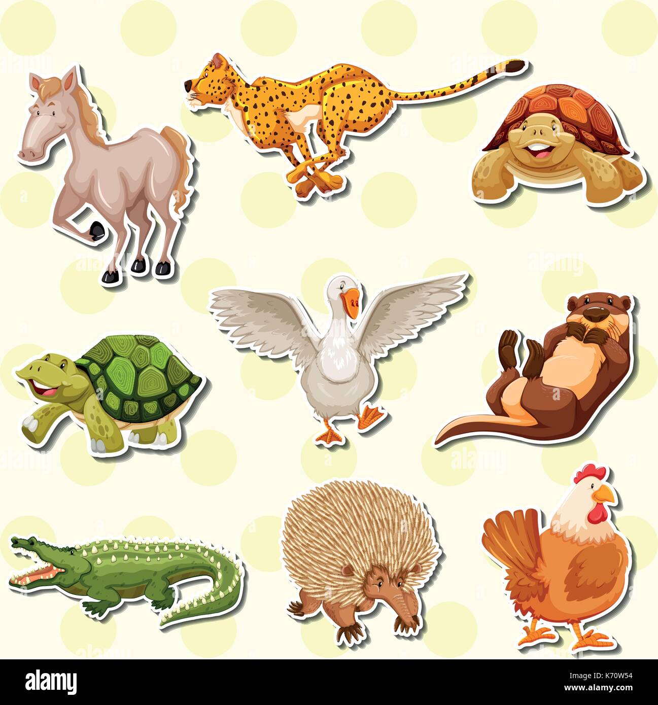 Wild animals on white background illustration Stock Vector Image & Art ...