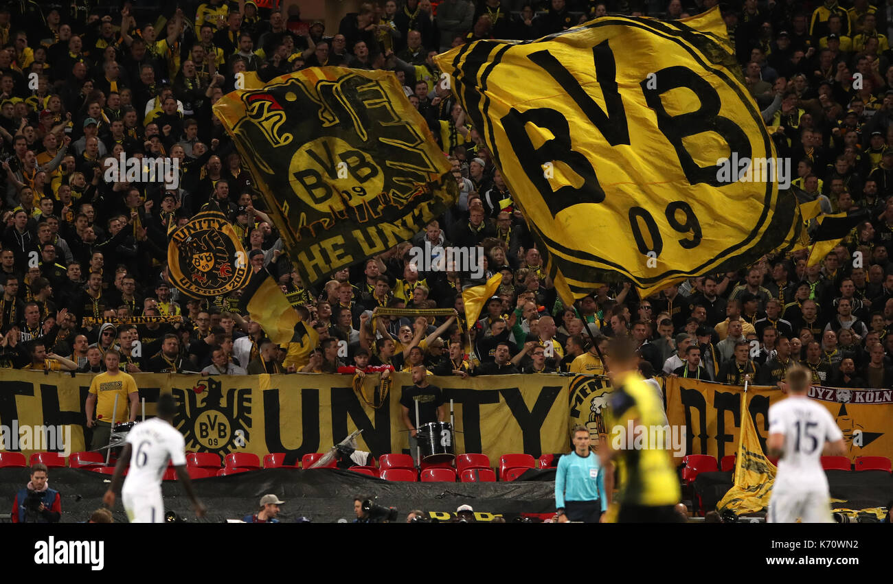 Borussia Dortmund Fans During The Uefa Champions League Group H Stock Photo Alamy