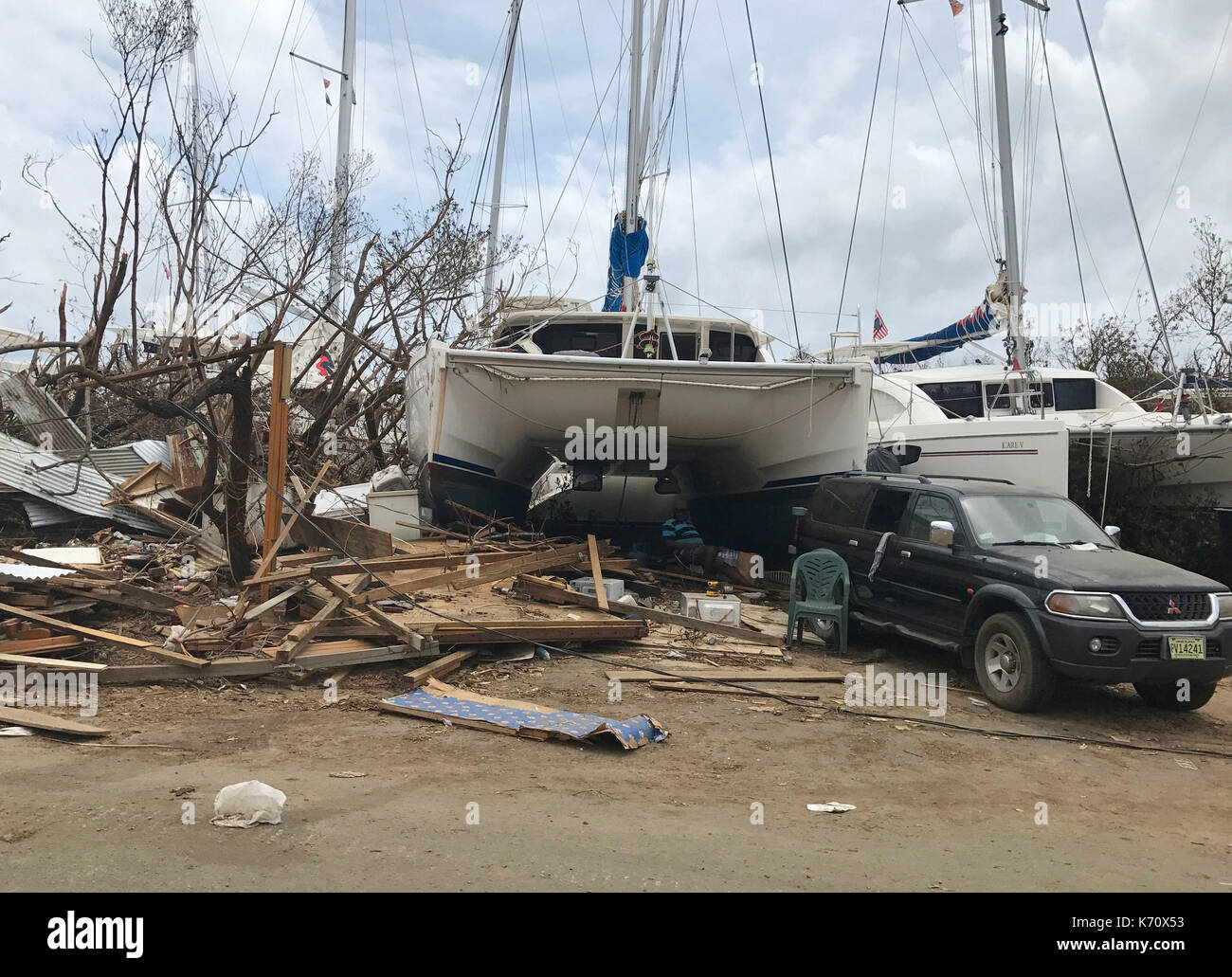 Some of the damage in Tortola in the British Virgin Islands after Hurricane Irma battered the