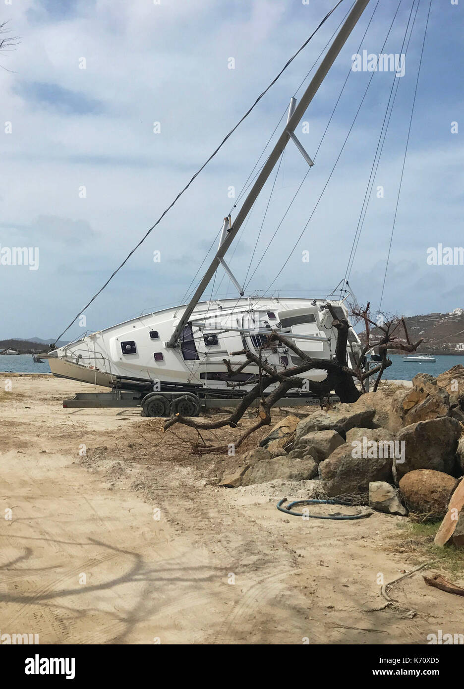 Some of the damage in Tortola in the British Virgin Islands after Hurricane Irma battered the