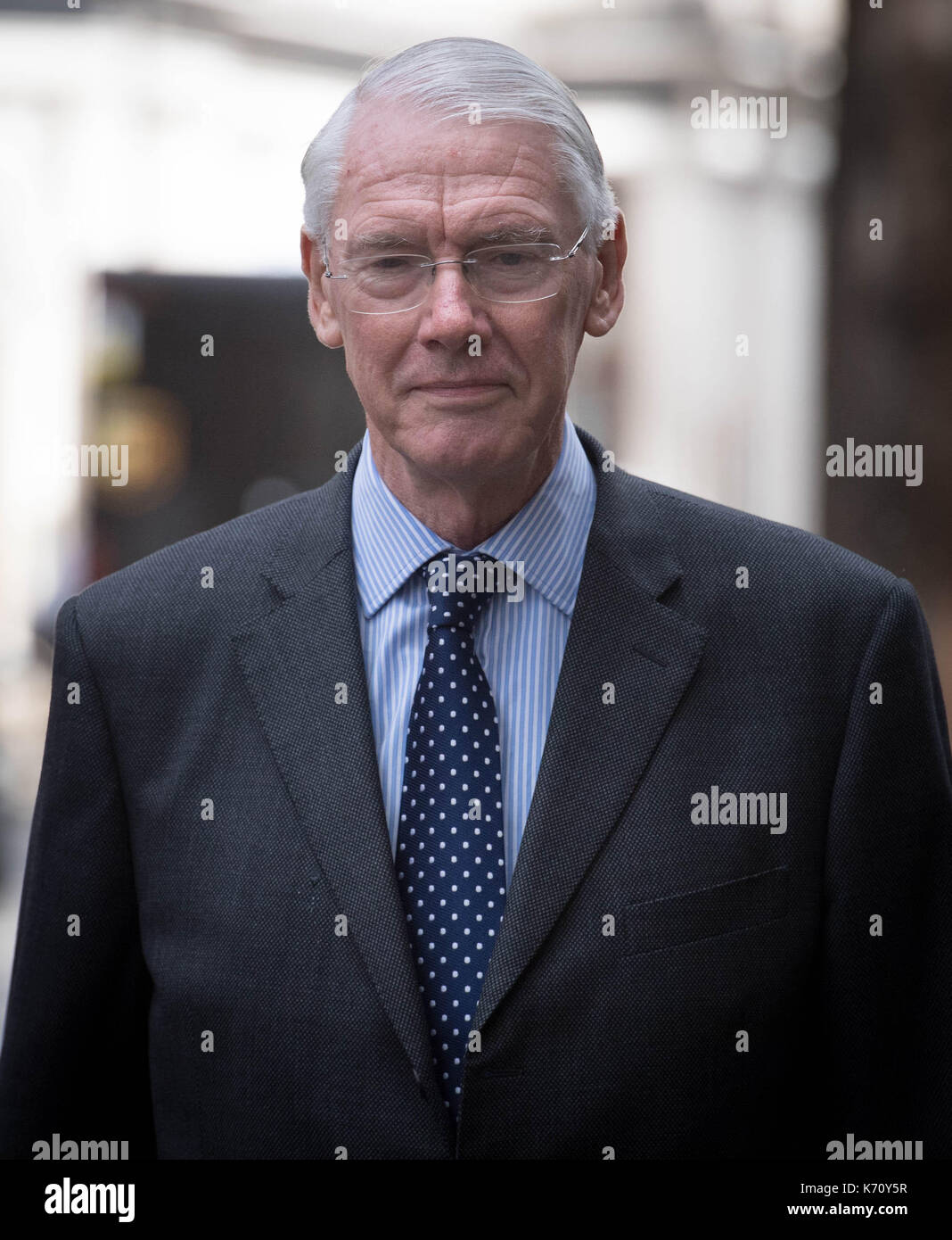 Sir Martin Moore-Bick, chairman of the Grenfell public inquiry arrives at the High Court in London, as he will deliver his opening statement in the first public hearing of the contentious probe on Thursday. Stock Photo