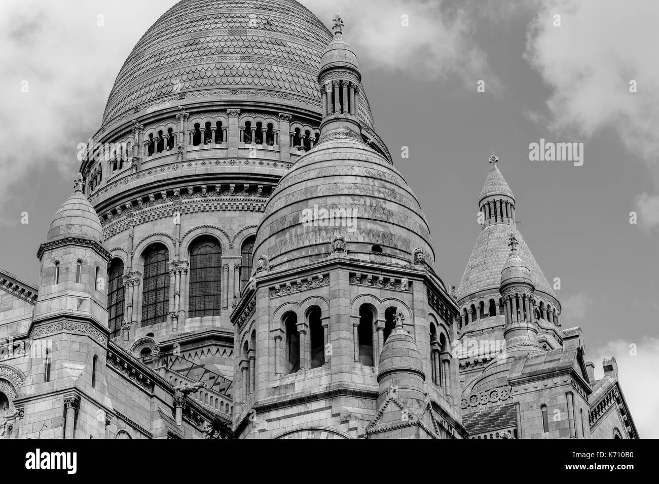 Close up View of the Dome of Sacre Coeur in Paris Stock Photo