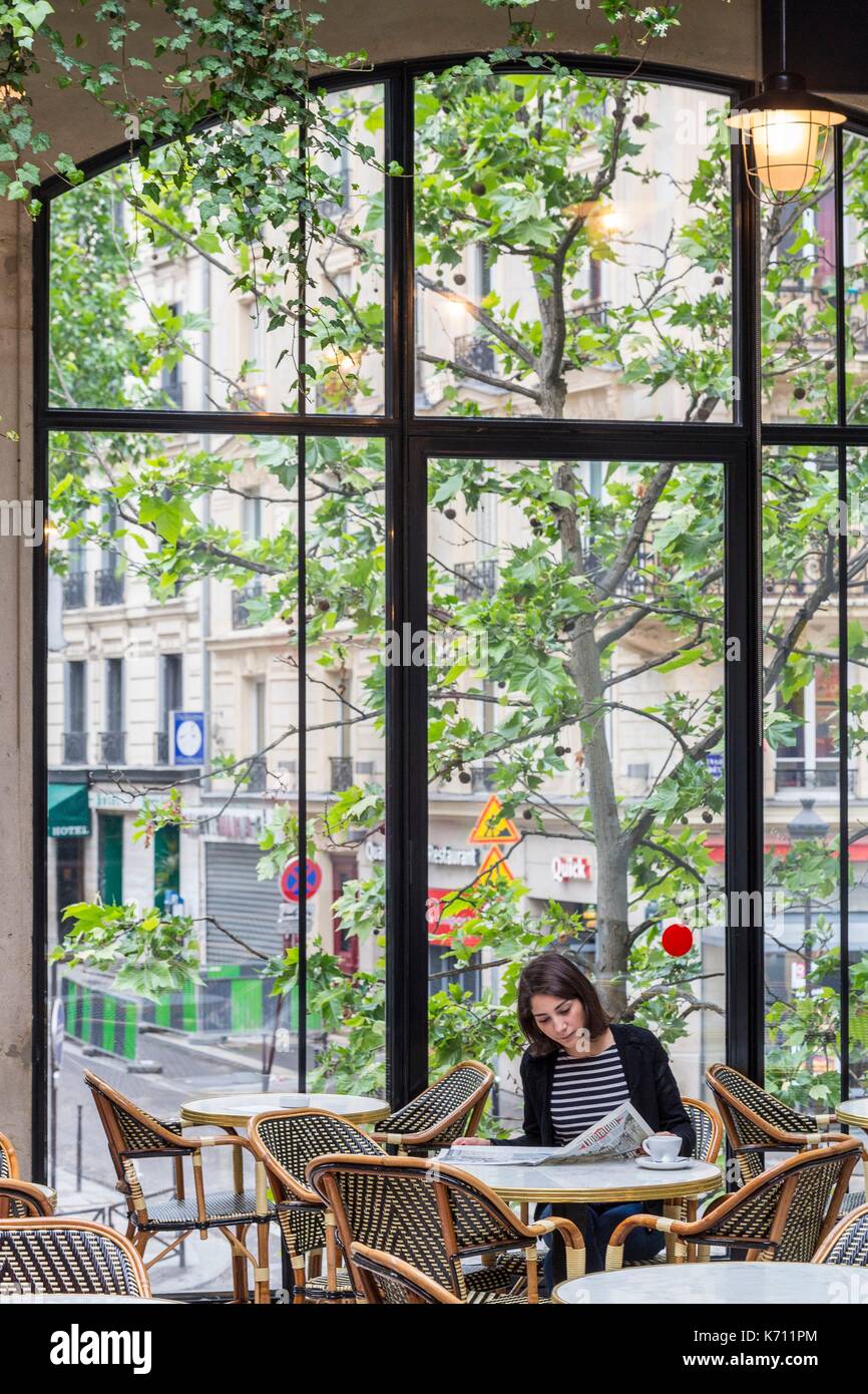 France, Paris, boulevard Barbes, Brasserie Barbes opened in 2015 Stock Photo