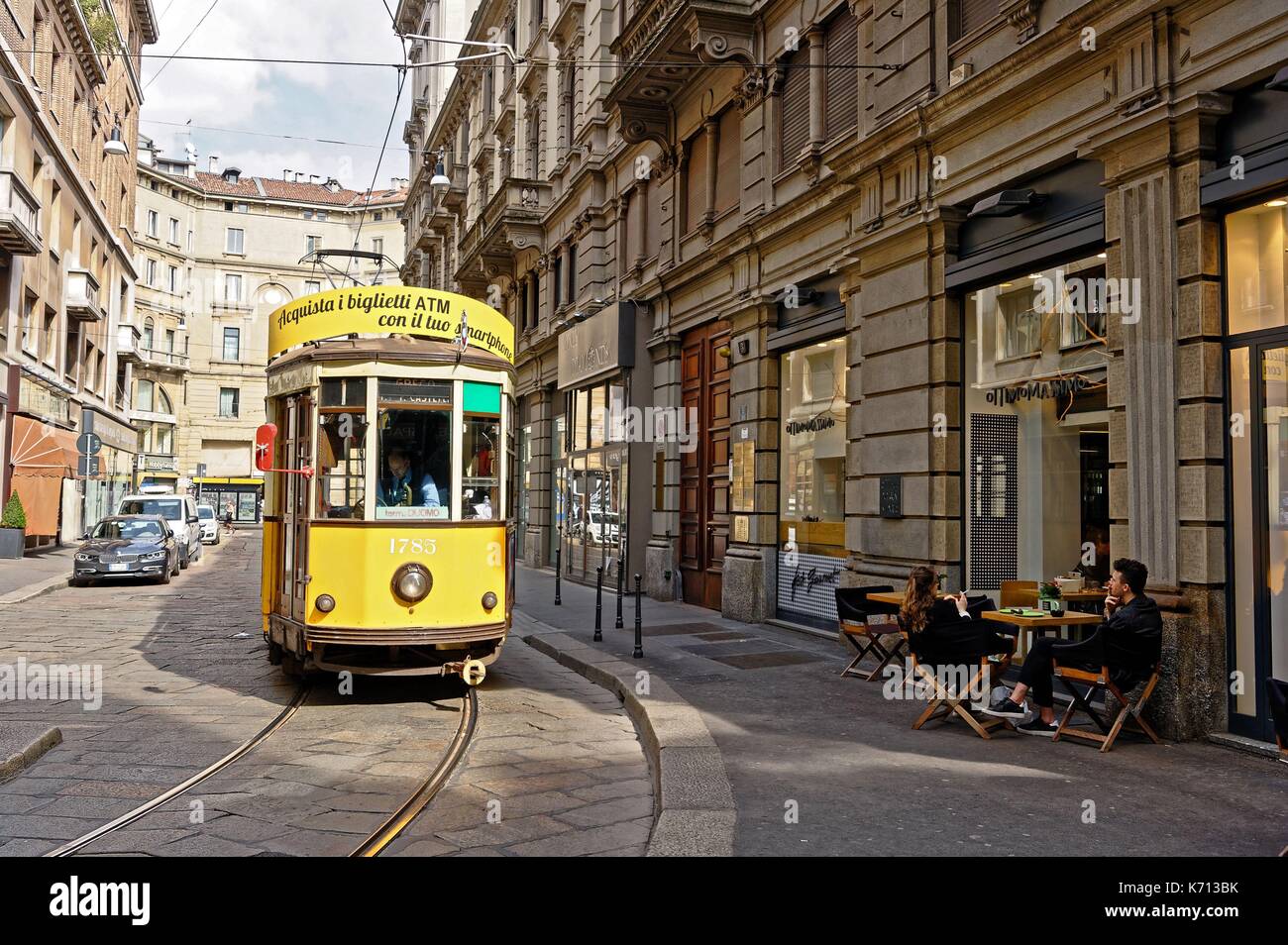 Italy, Lombardy, Milan, Duomo district, Via Victor Hugo, tramway Stock Photo
