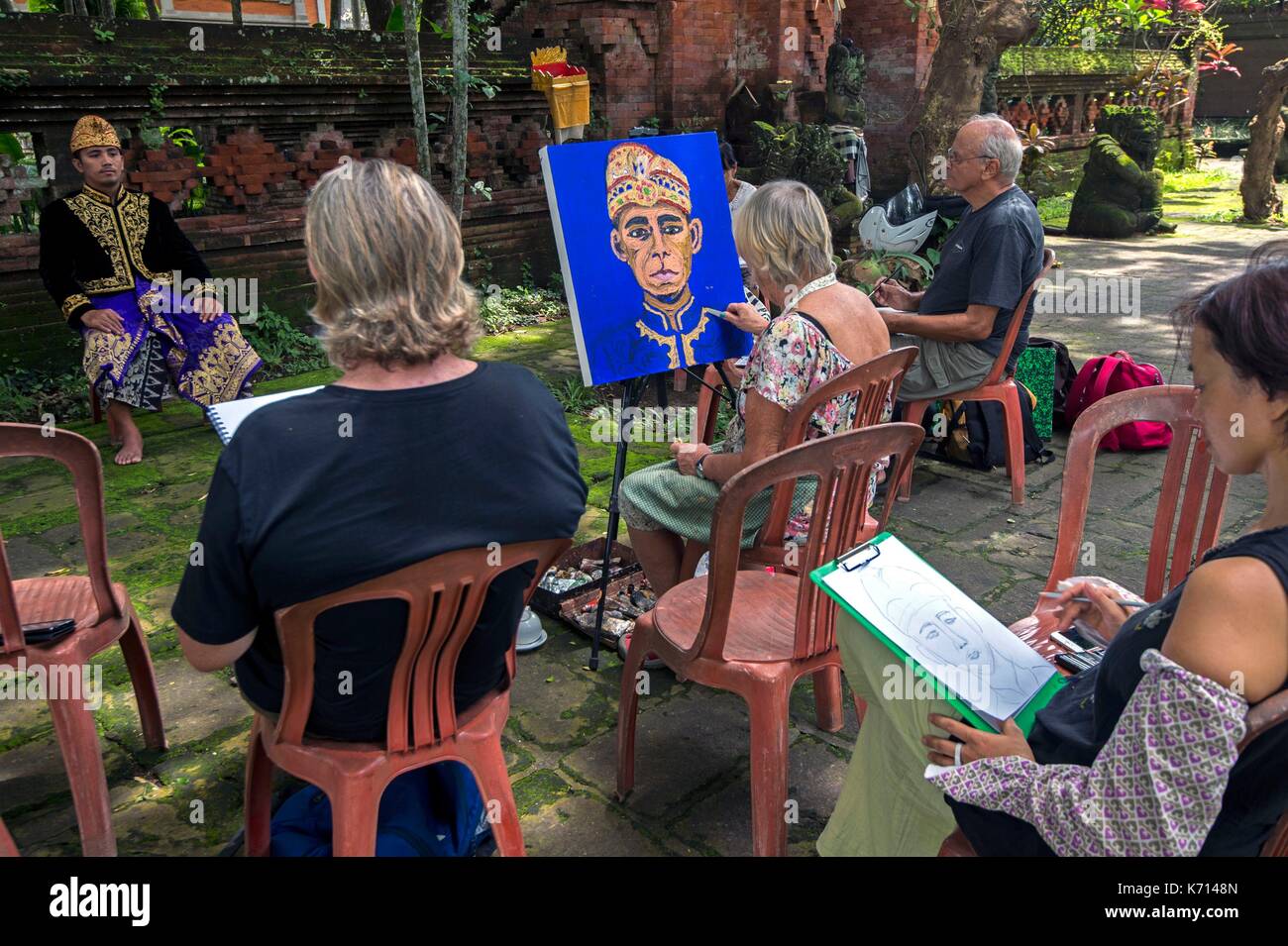 Indonesia, Bali, Ubud, Arma Foundation, painting class Stock Photo