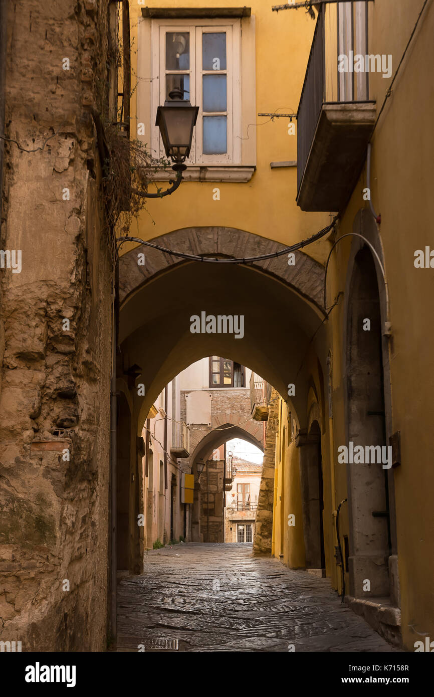 Alleys and arches in the historic center of Benevento Stock Photo