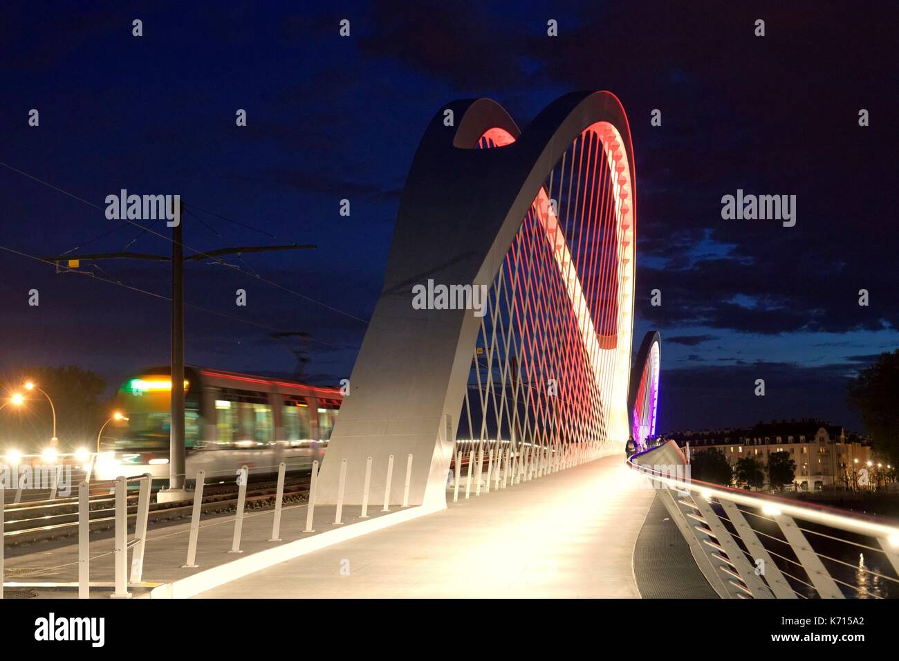 France Bas Rhin Strasbourg New Beatus Renanus Bridge On The Rhine France Bas Rhin Strasbourg New Beatus Renanus Bridge On The Rhine