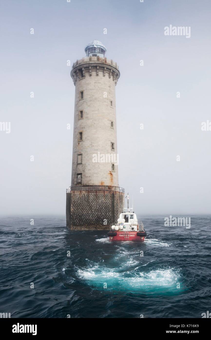 France, Finistere, Molene Archipelago, the beacons land on the