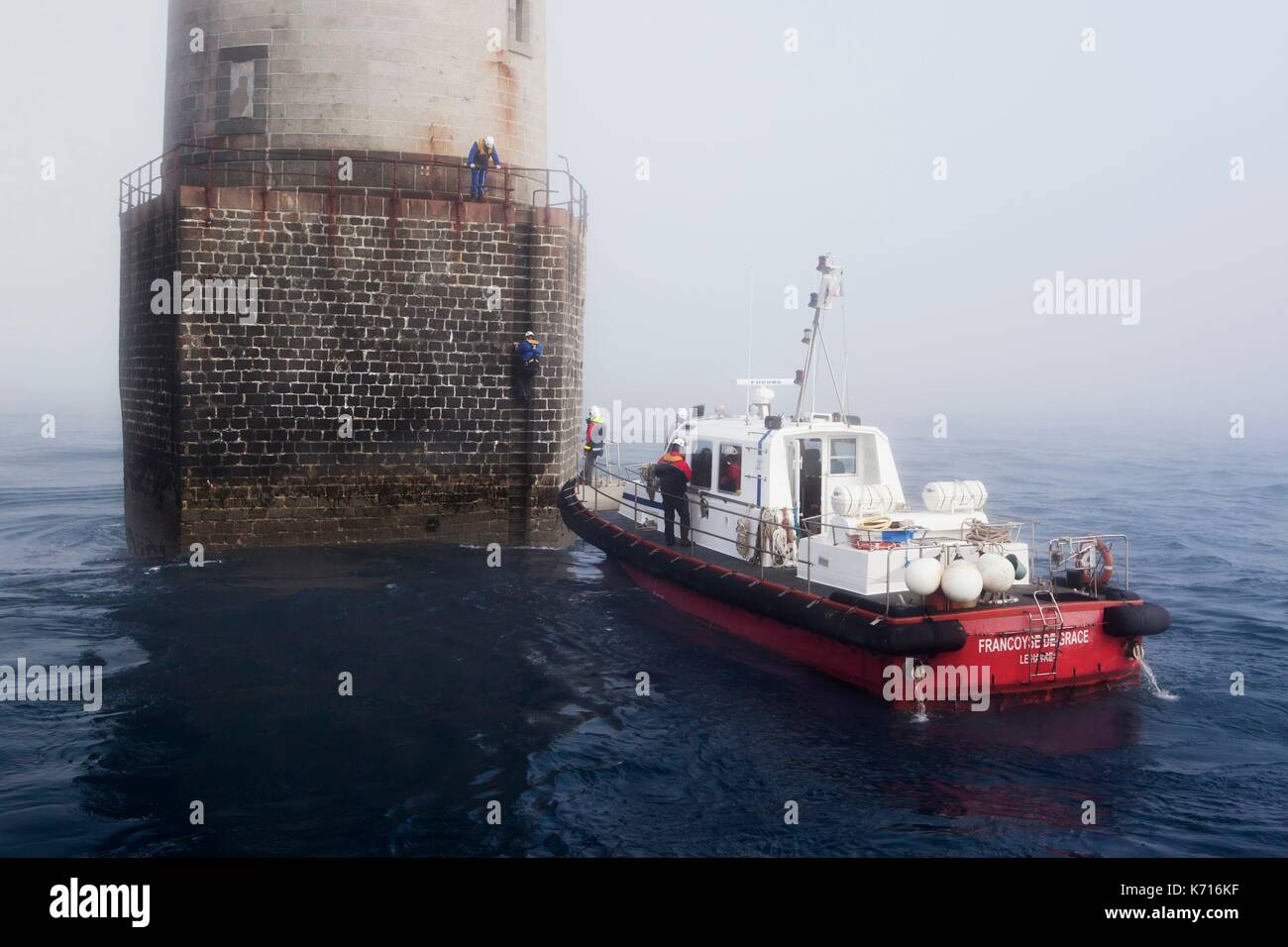 France, Finistere, Molene Archipelago, the beacons land on the