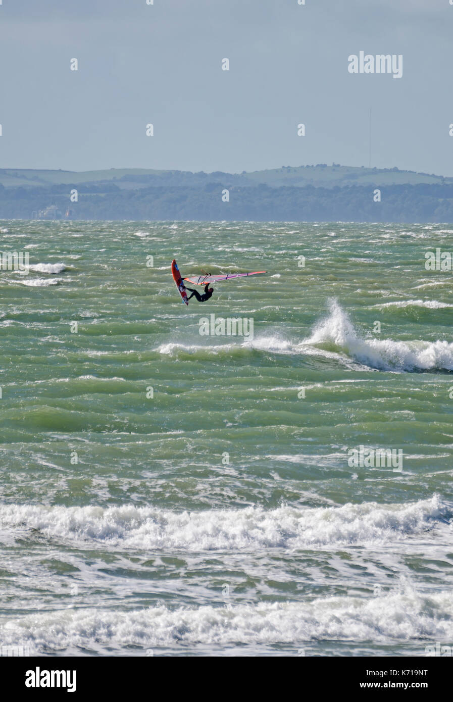 west wittering wind surfer Stock Photo