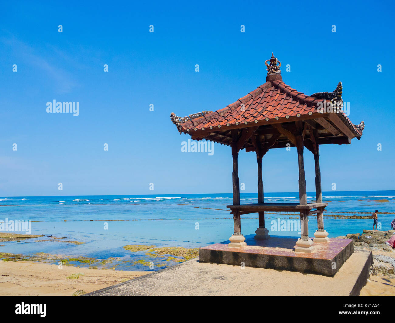 Beautiful sunny day with a small cabain in the beach of Pantai pandawa ...