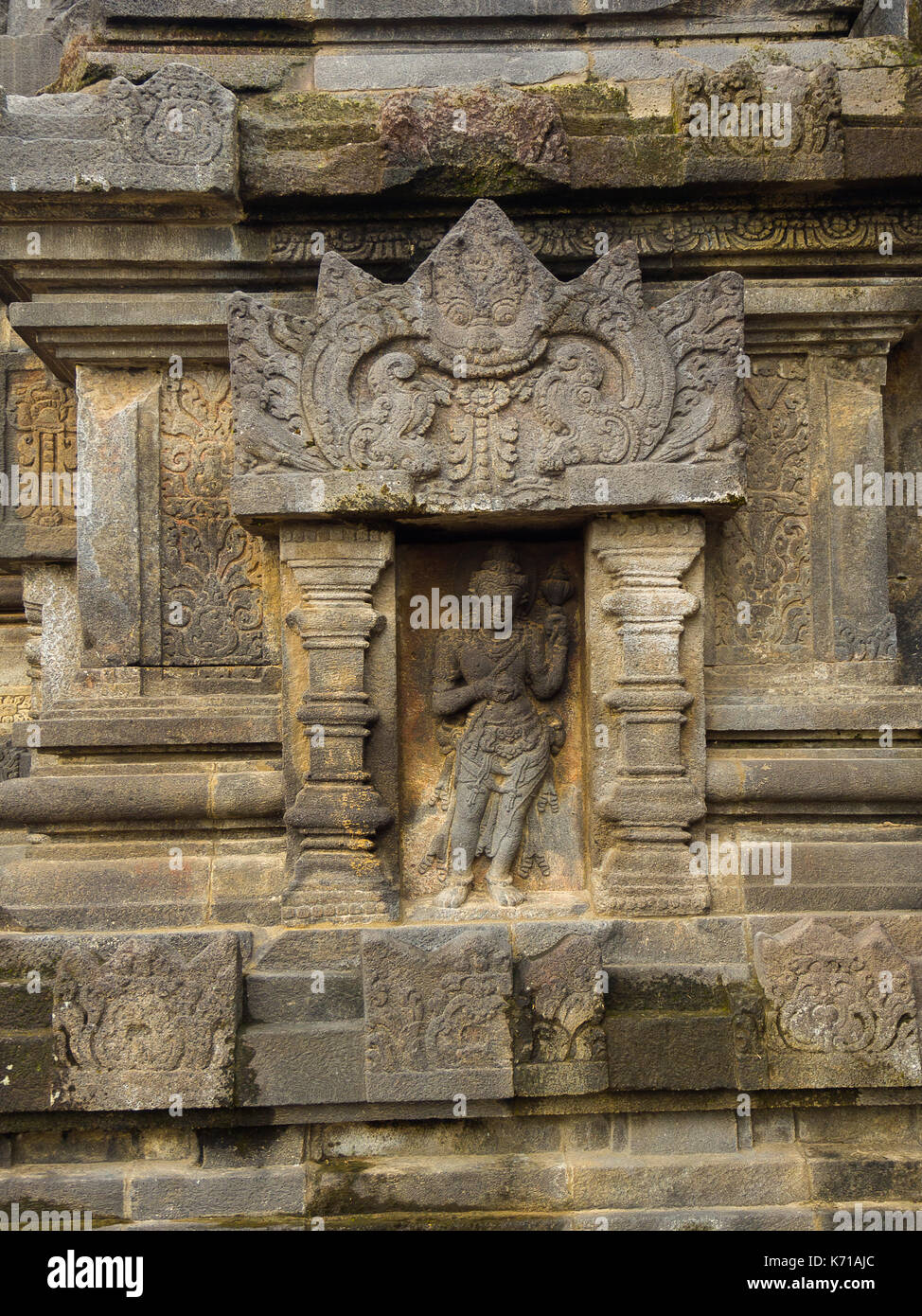 Detail of Makara of Candi Siwa Shiva Temple in Prambanan temple complex. 9th century Hindu temple compound located near Yogyakarta on Central Java, Indonesia Stock Photo