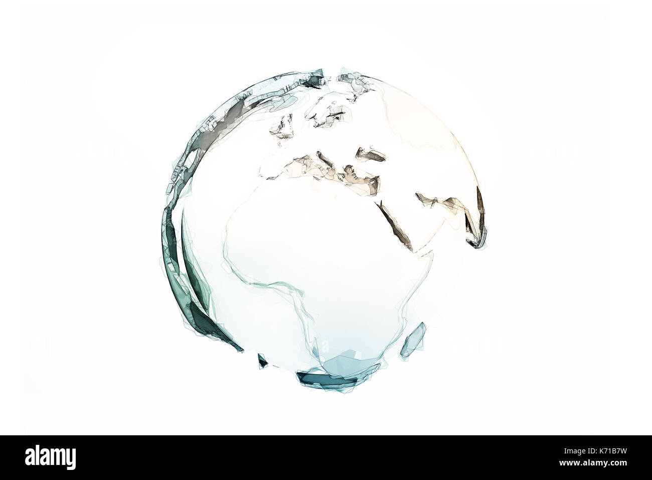 Creative polygon world globe isolated on white background Stock Photo ...