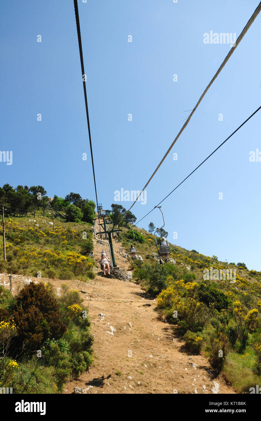 Chair lift, Monte Solaro, Island of Capri, Amalfi Coast, Campania