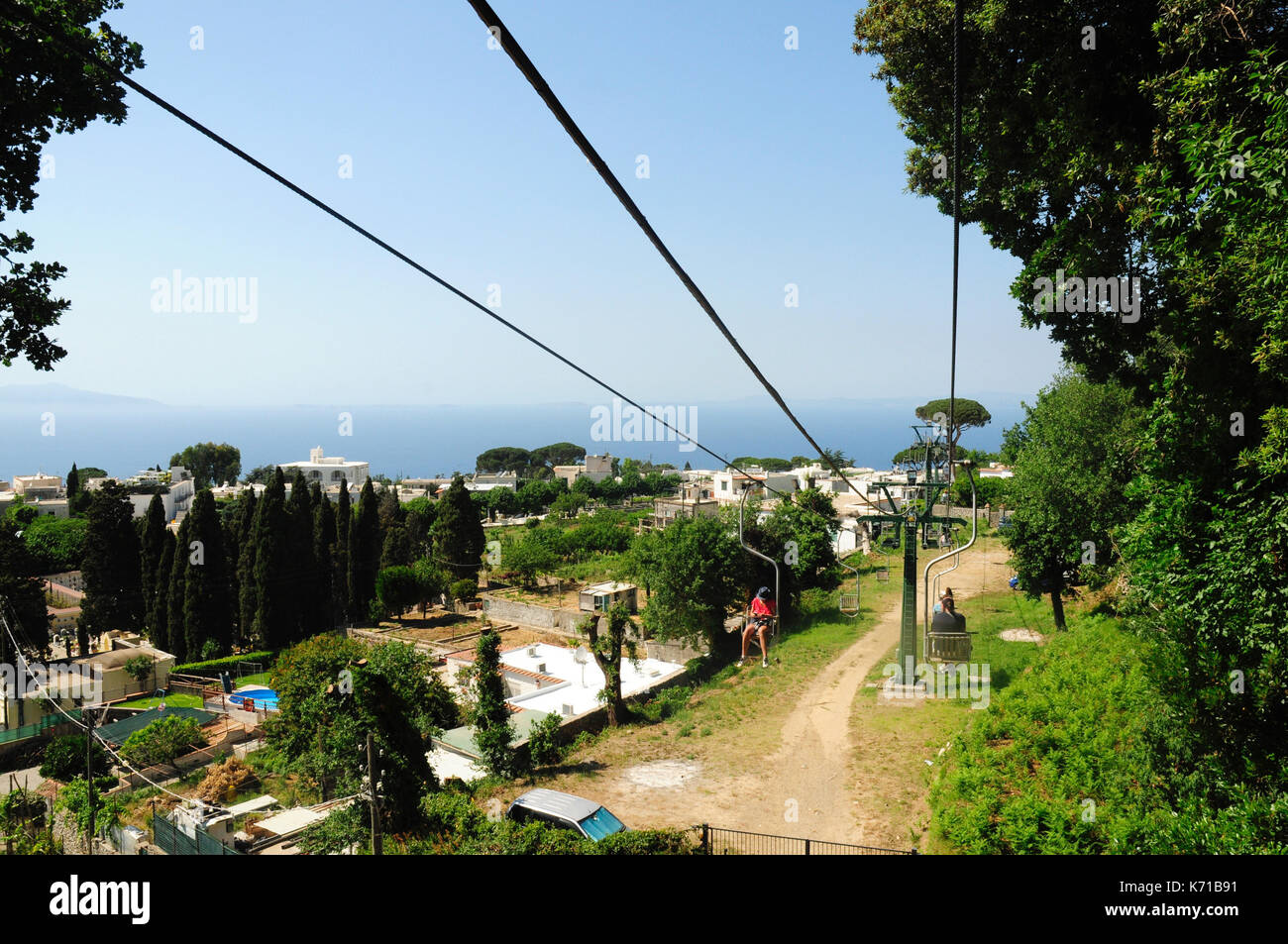 Chair lift, Monte Solaro, Island of Capri, Amalfi Coast, Campania