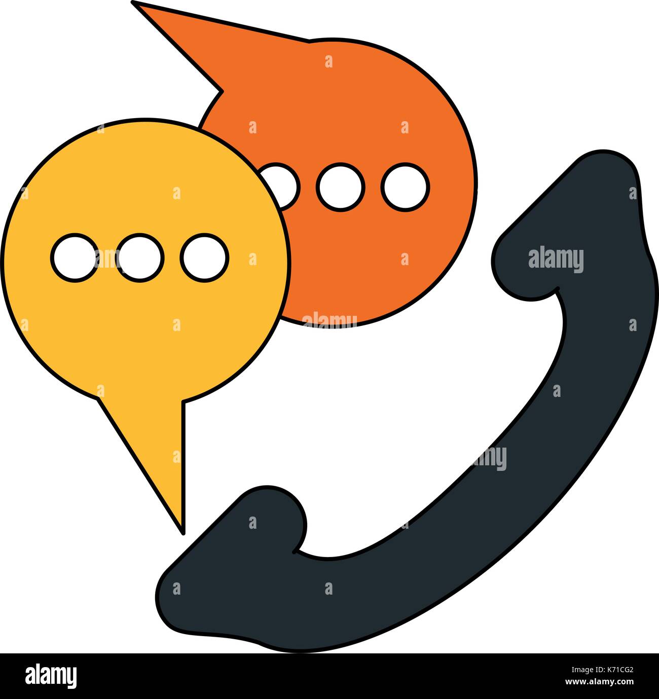 telephone instant message conversation icon image  Stock Vector