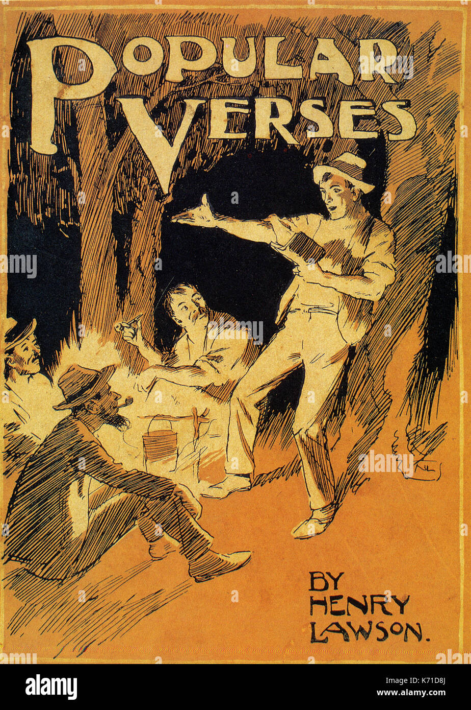 Front cover of Popular Verses by Henry Lawson (1900 ed) Stock Photo