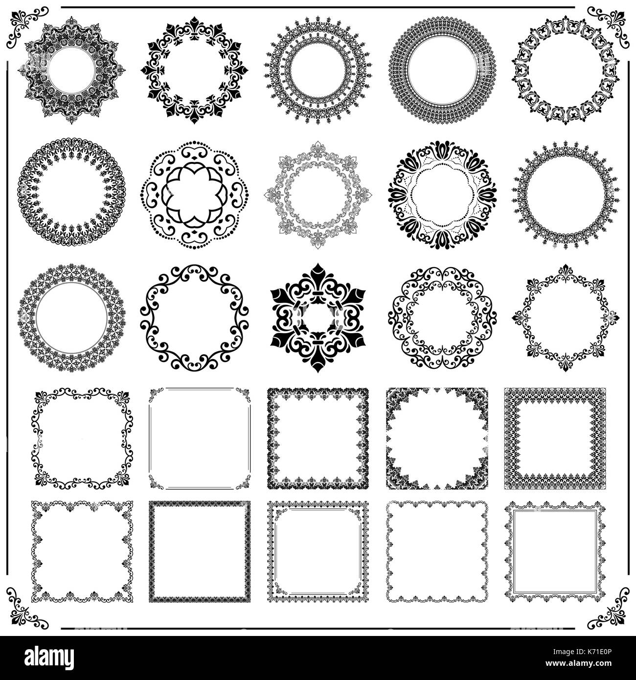 Vintage Set of Vector Horizontal. Square and Round Elements Stock ...