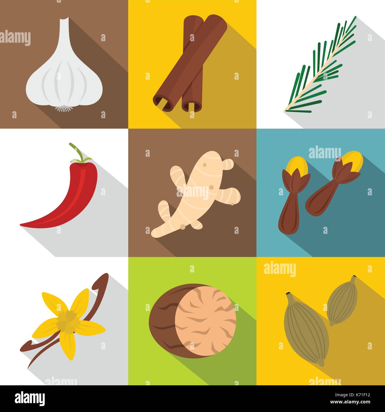 Condiment icon set, flat style Stock Vector Image & Art - Alamy