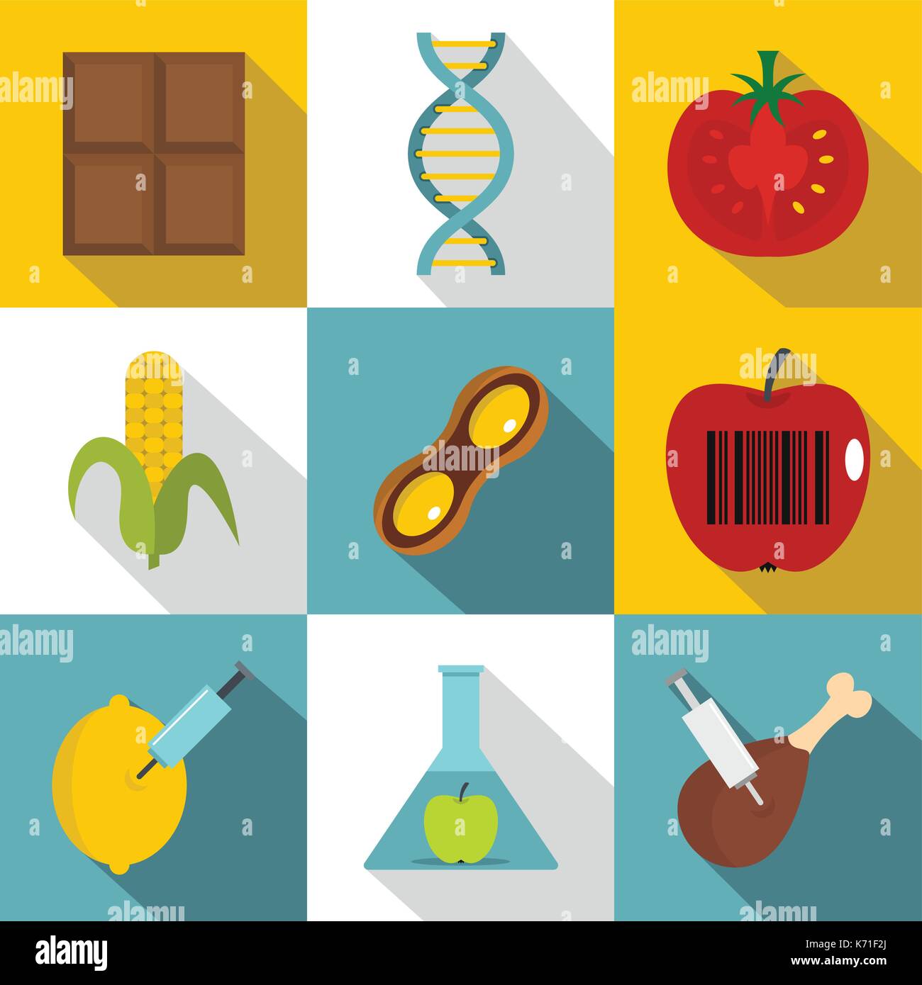 No GMO icon set, flat style Stock Vector Image & Art - Alamy