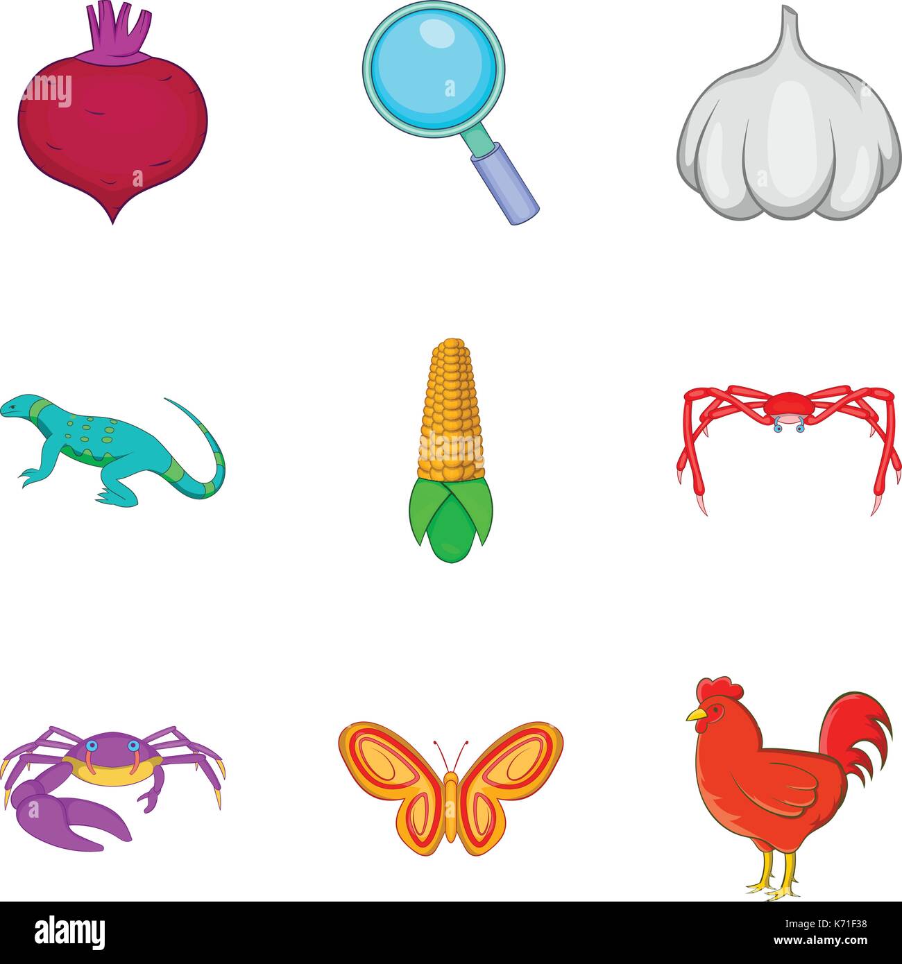 Stunning nature icons set, cartoon style Stock Vector Image & Art - Alamy