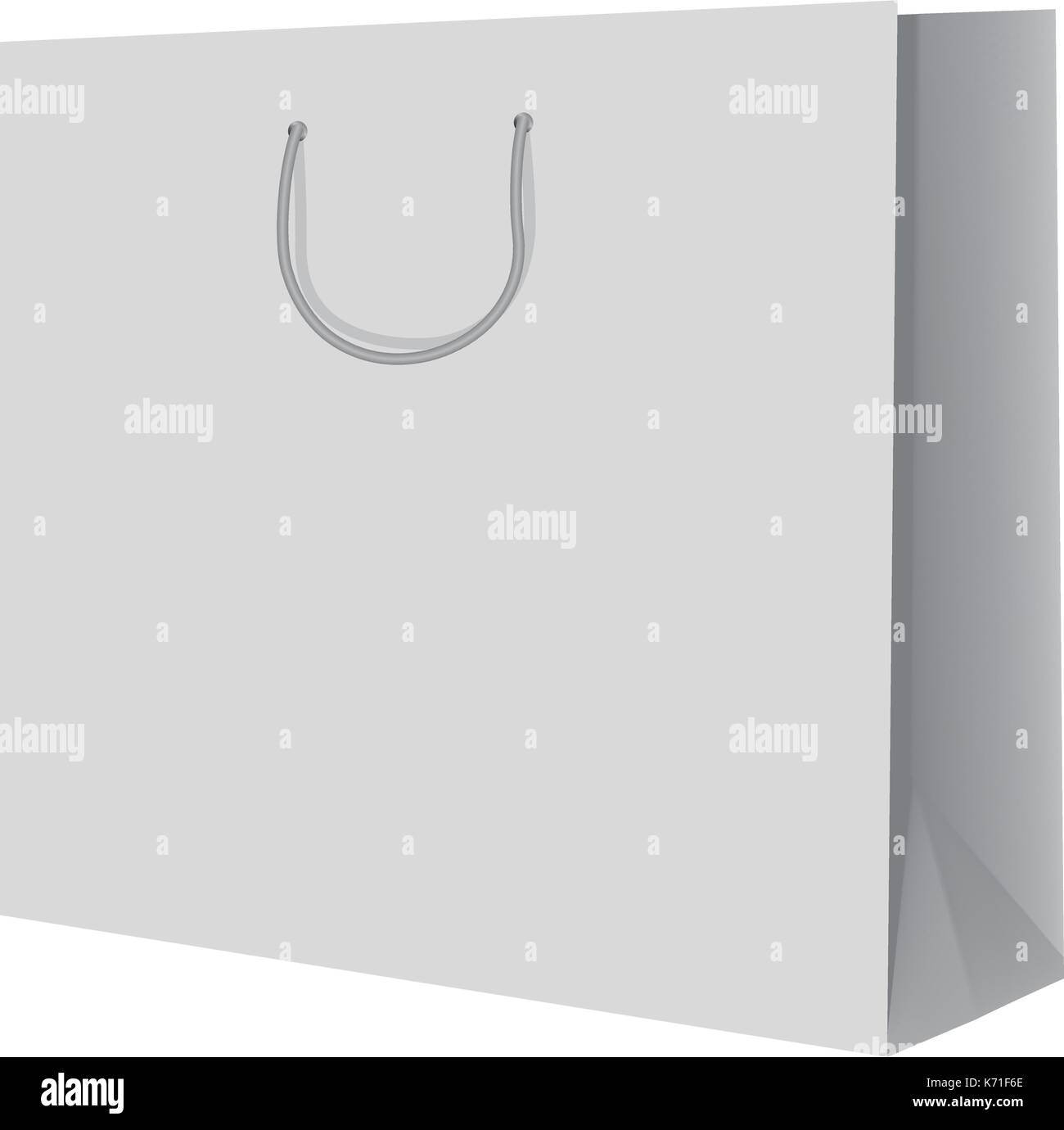 Wide paper hand bag mockup, realistic style Stock Vector