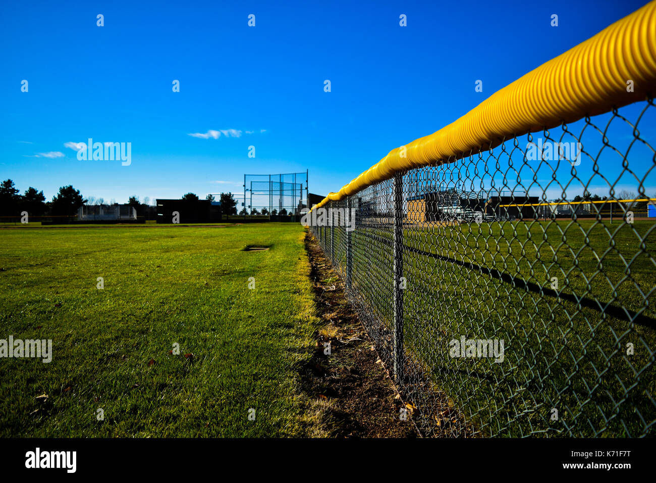 Chain Link Fence Boarding BaseBall Field Stock Photo Alamy