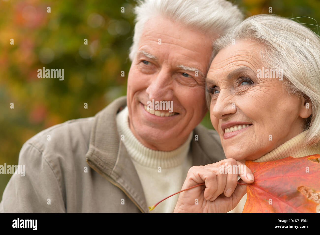 senior couple in the park Stock Photo - Alamy