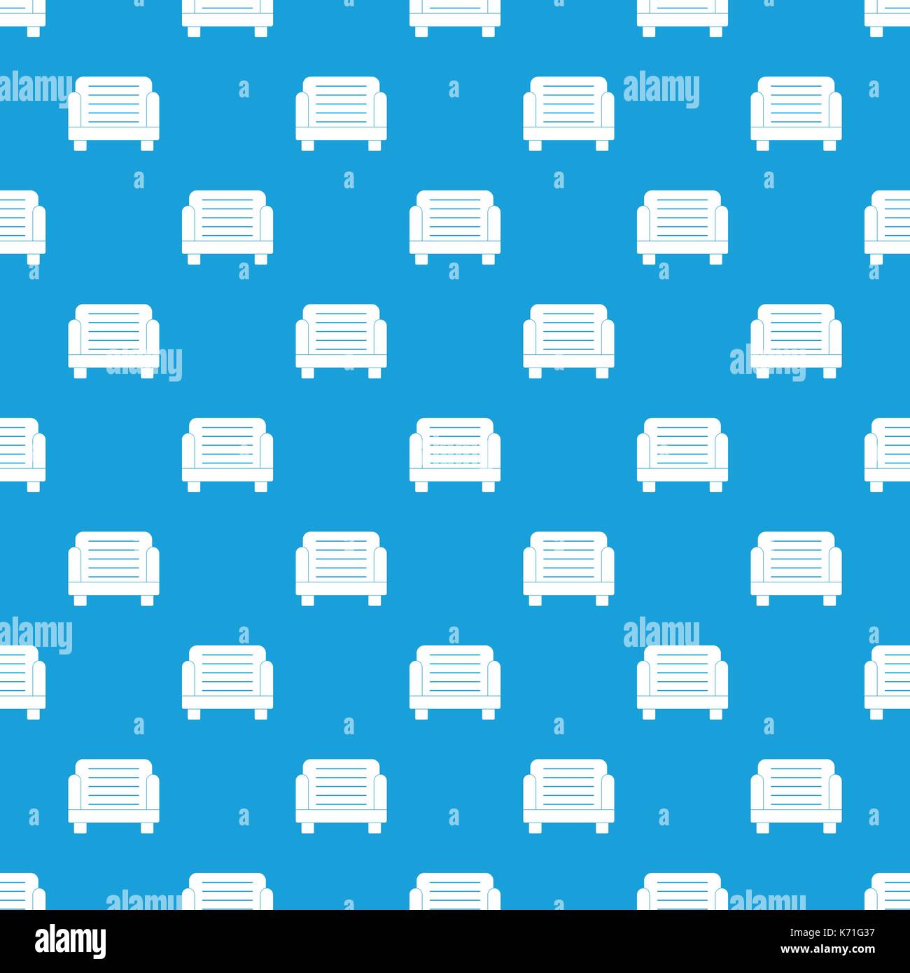 Armchair pattern seamless blue Stock Vector