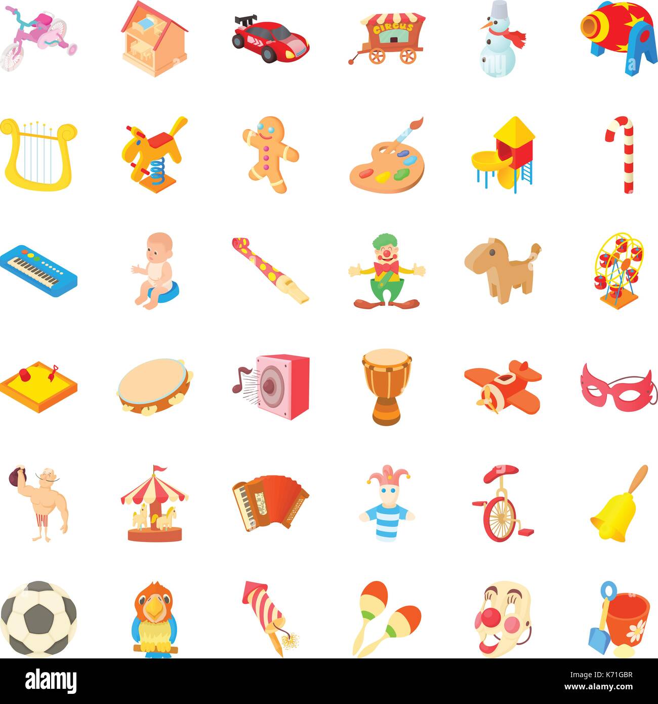 Amusement icons set, cartoon style Stock Vector Image & Art - Alamy