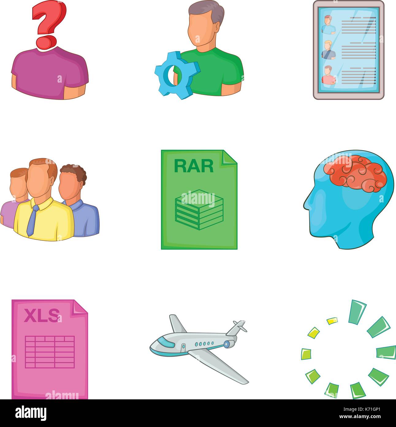 Cloud format icon set, cartoon style Stock Vector Image & Art - Alamy