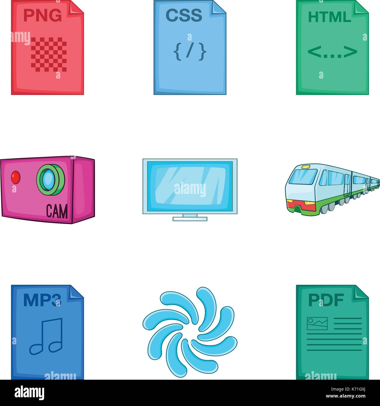 Clouding types icon set, cartoon style Stock Vector Image & Art - Alamy