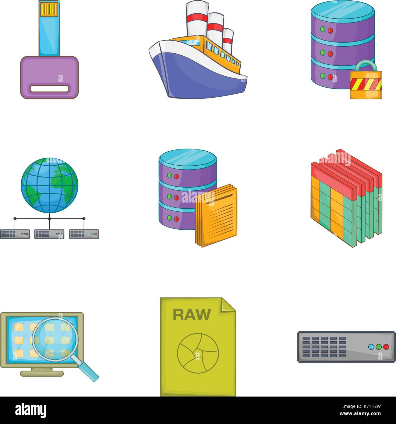 Server cloud icon set, cartoon style Stock Vector Image & Art - Alamy