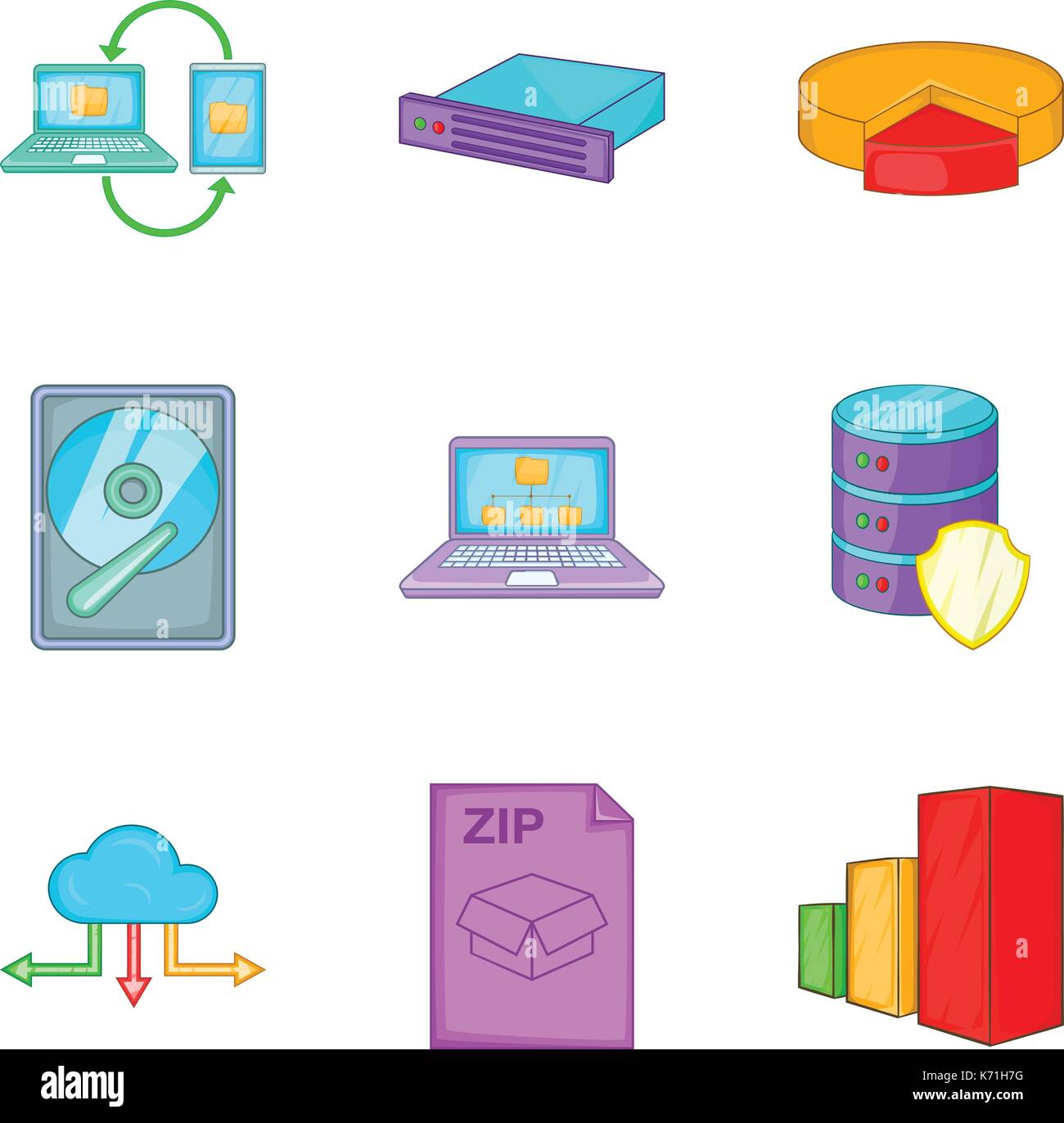 Clouding icon set, cartoon style Stock Vector Image & Art - Alamy