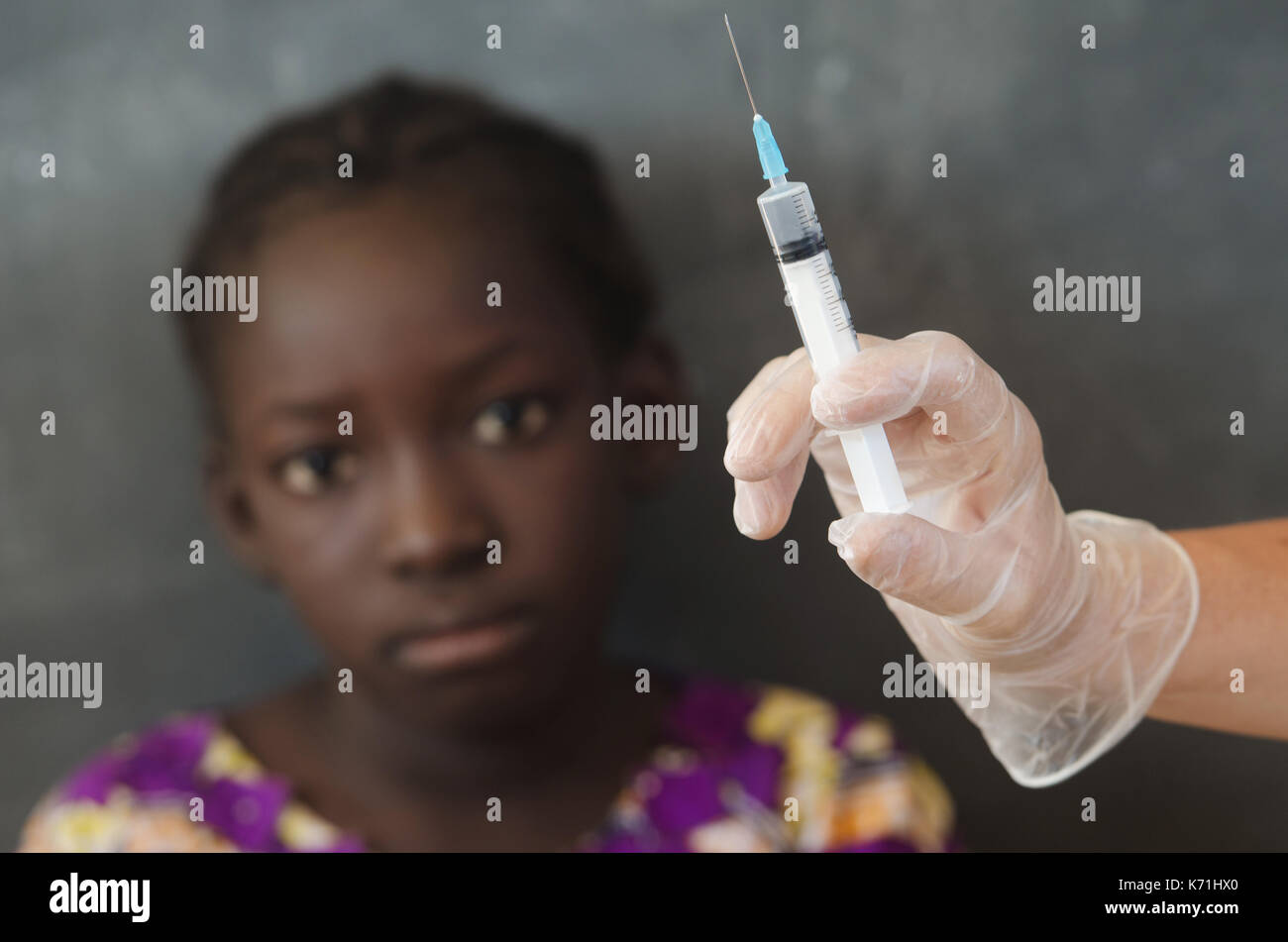 Vaccination for African children symbol Stock Photo