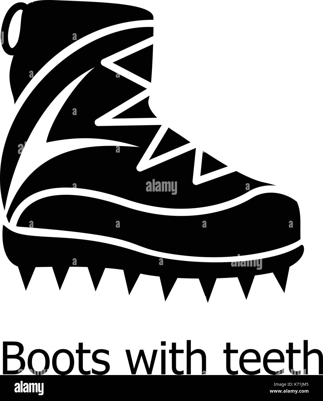 Mountaineer shoes icon, simple black style Stock Vector