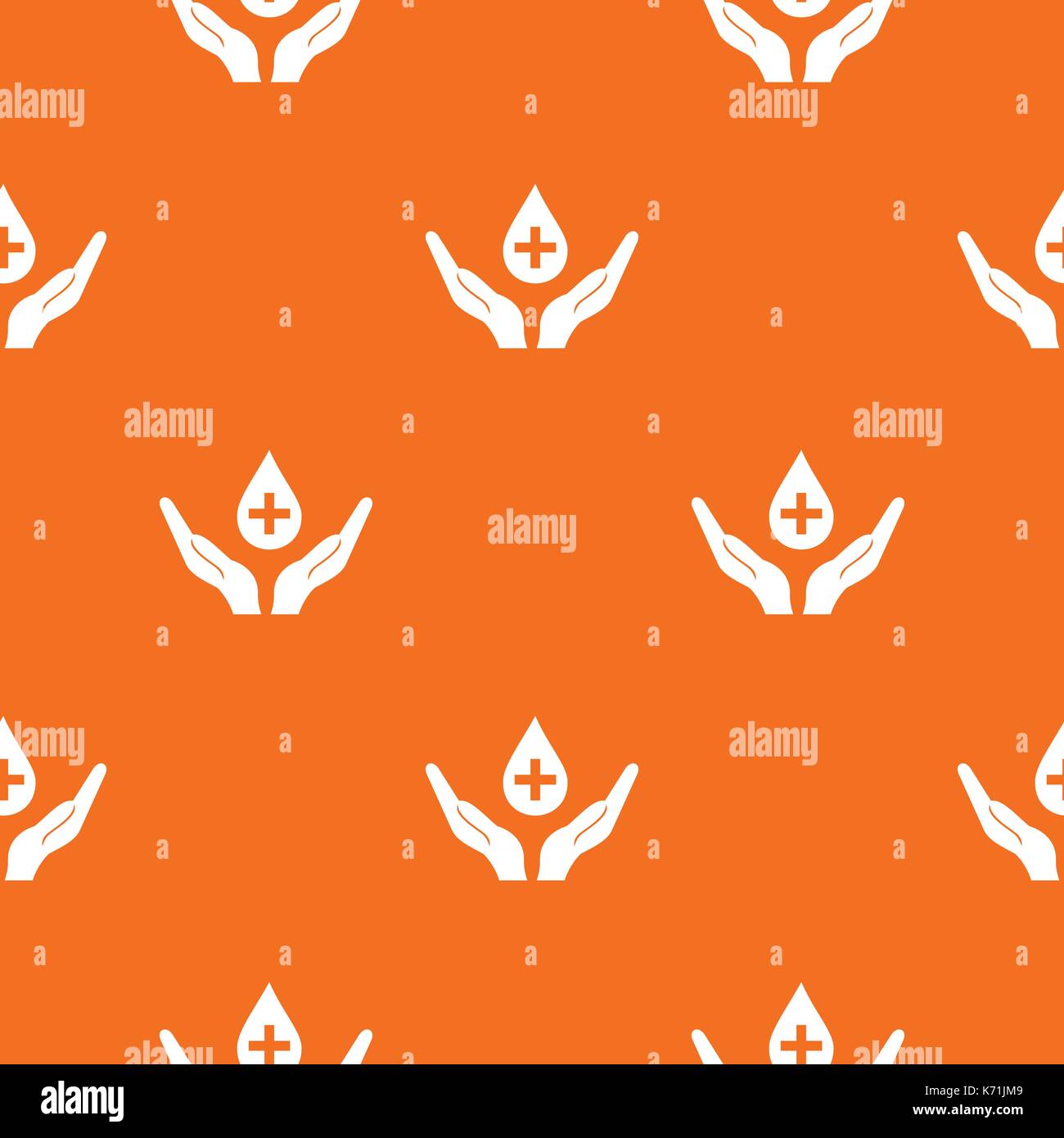 Hands holding blood drop pattern seamless Stock Vector