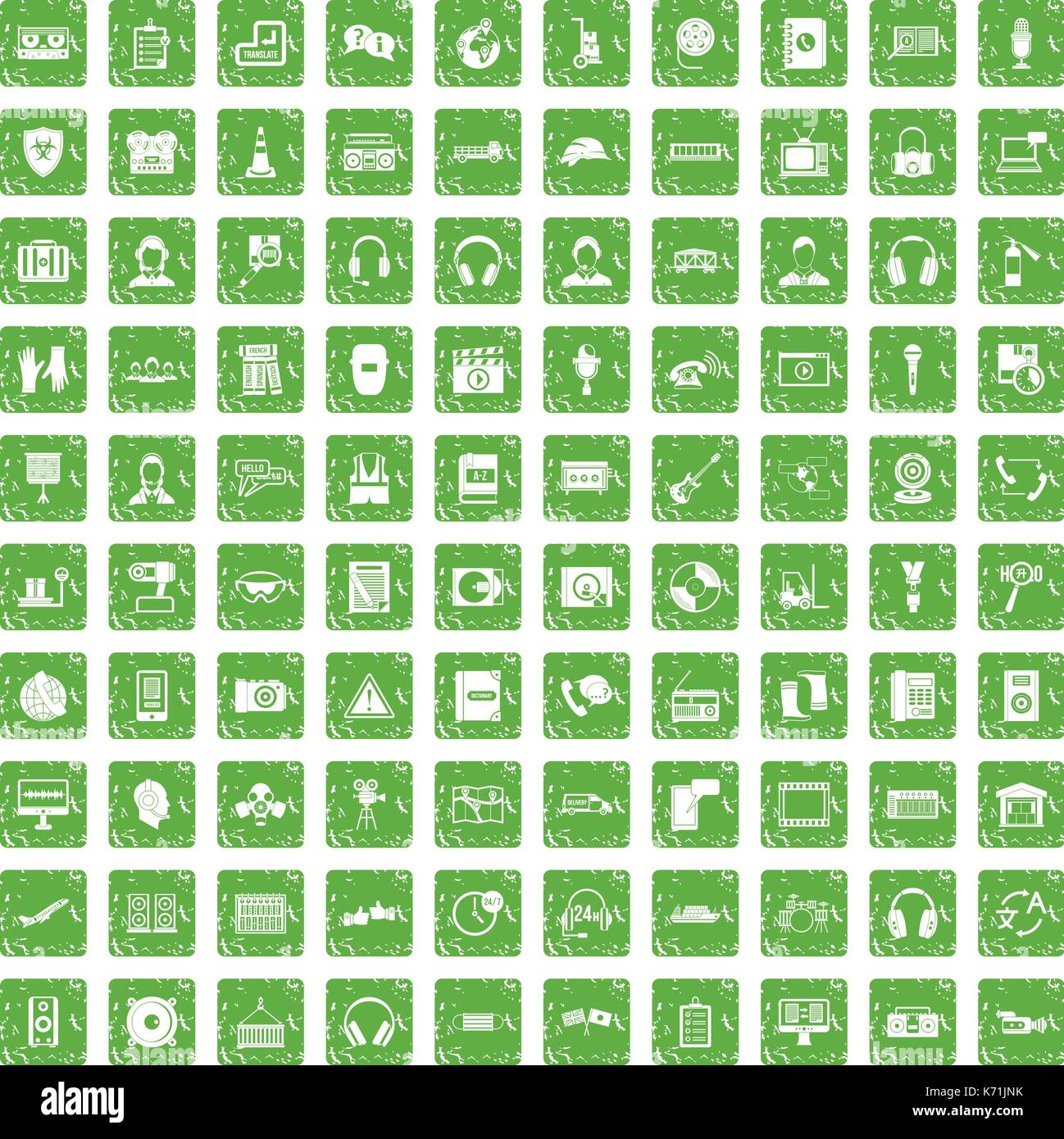 100 headphones icons set grunge green Stock Vector Image & Art Alamy