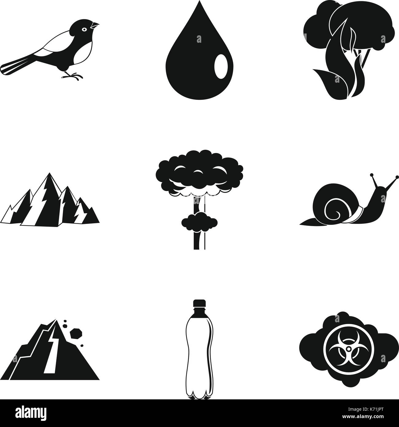 Disaster in nature icon set, simple style Stock Vector Image & Art - Alamy