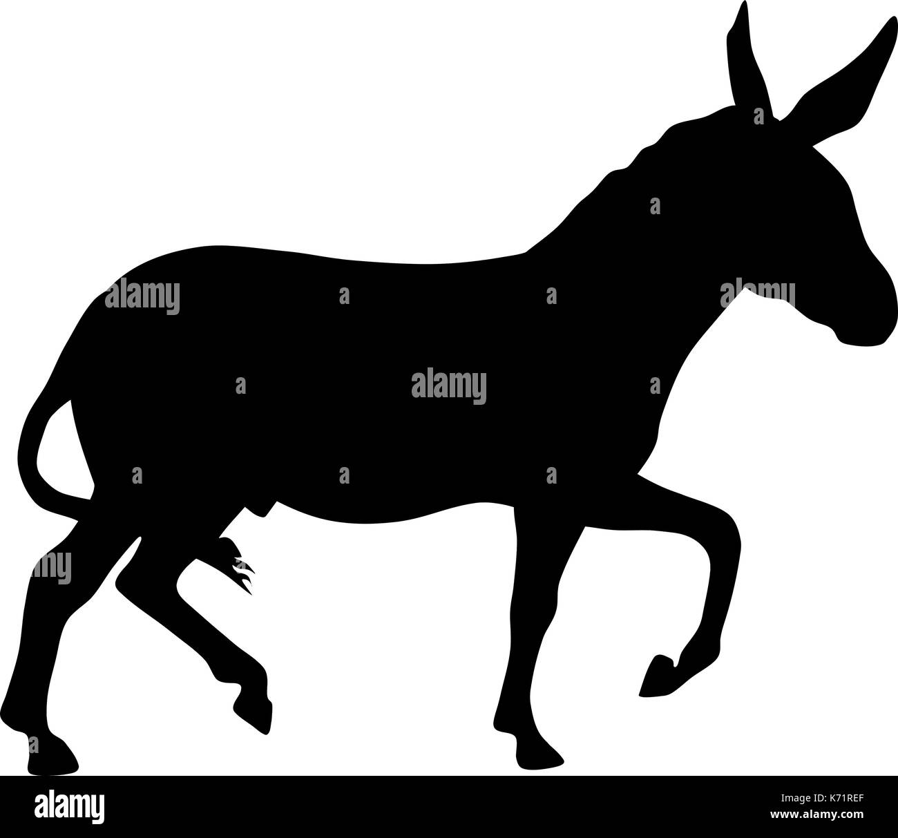 vector silhouette of donkey Stock Vector